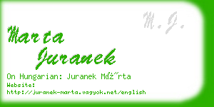 marta juranek business card